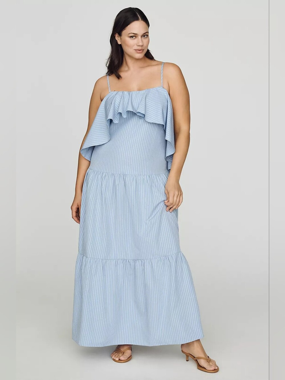 Anthropologie Curaae Plus Seatra Ruffle Midi Dress Size 1X